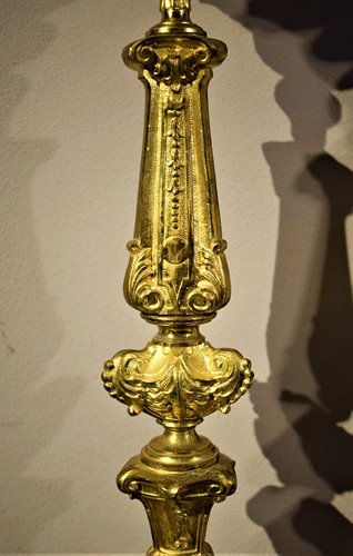 Coppia Candelabri  Luigi XV in bronzo dorato